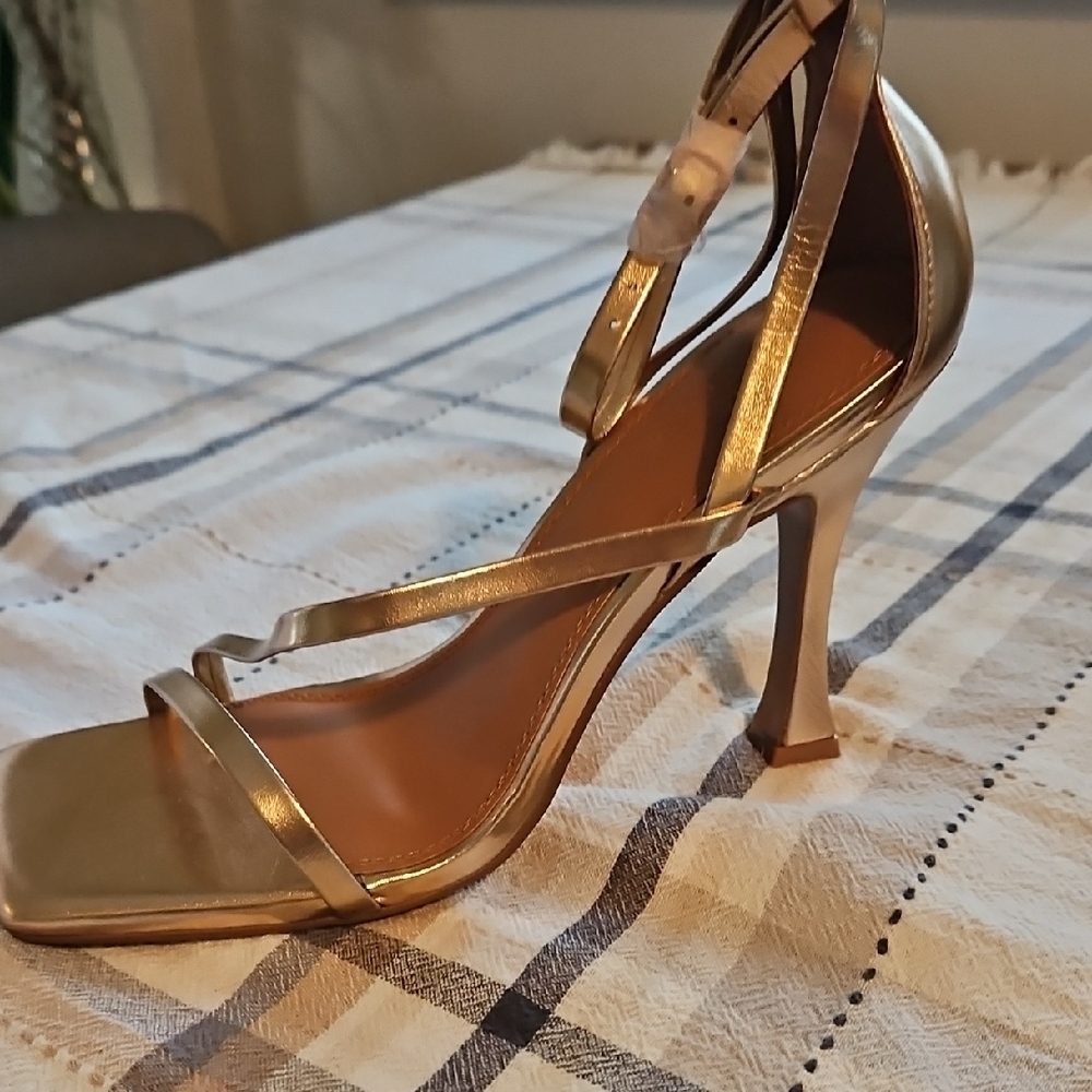 ASOS Metallic Gold Strappy Heels